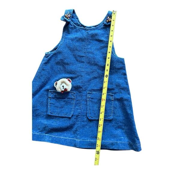 Vintage denim teddy bear kids dress 5-6 year - Picture 6 of 9